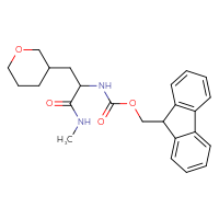 Chemical structure of (9H-fluoren-9-yl)methyl N-[1-(methylcarbamoyl)-2-(oxan-3-yl)ethyl]carbamate - CSSB21043416893
