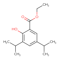 Chemical structure of ethyl 2-hydroxy-3,5-bis(propan-2-yl)benzoate - CSSB00160997587