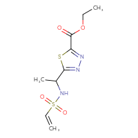 Chemical structure of ethyl 5-(1-ethenesulfonamidoethyl)-1,3,4-thiadiazole-2-carboxylate - CSSB21332053015