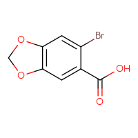 Chemical structure of 6-bromo-2H-1,3-benzodioxole-5-carboxylic acid - CSSB00012339479