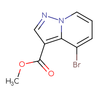 Chemical structure of methyl 4-bromopyrazolo[1,5-a]pyridine-3-carboxylate - CSSB00010124795