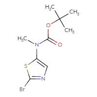 Chemical structure of tert-butyl N-(2-bromo-1,3-thiazol-5-yl)-N-methylcarbamate - CSSB00135388925