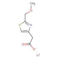 Chemical structure of lithium(1+) 2-[2-(methoxymethyl)-1,3-thiazol-4-yl]acetate - CSSB14929131167