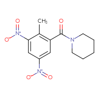Chemical structure of 1-(2-methyl-3,5-dinitrobenzoyl)piperidine - CSSB00020600088