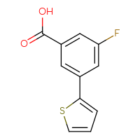 Chemical structure of 3-fluoro-5-(thiophen-2-yl)benzoic acid - CSSB00012349001