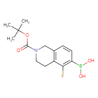 Chemical structure of {2-[(tert-butoxy)carbonyl]-5-fluoro-1,2,3,4-tetrahydroisoquinolin-6-yl}boronic acid - CSSB02125606537