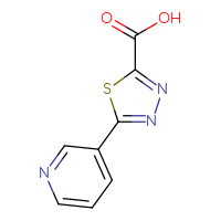 Chemical structure of 5-(pyridin-3-yl)-1,3,4-thiadiazole-2-carboxylic acid - CSSB00010137607