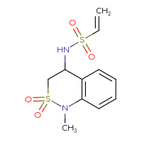 Chemical structure of N-(1-methyl-2,2-dioxo-3,4-dihydro-1H-2λ⁶,1-benzothiazin-4-yl)ethene-1-sulfonamide - CSSB21332118653