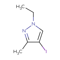 Chemical structure of 1-ethyl-4-iodo-3-methyl-1H-pyrazole - CSSB00012354628