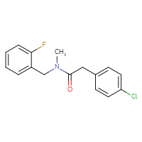 Chemical structure of 2-(4-chlorophenyl)-N-[(2-fluorophenyl)methyl]-N-methylacetamide - CSSB00104216915