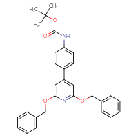 Chemical structure of tert-butyl N-{4-[2,6-bis(benzyloxy)pyridin-4-yl]phenyl}carbamate - CSSB21322982671