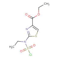 Chemical structure of ethyl 2-[(chlorosulfonyl)(ethyl)amino]-1,3-thiazole-4-carboxylate - CSSB21224773229