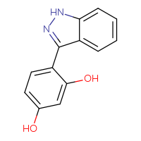 Chemical structure of 4-(1H-indazol-3-yl)benzene-1,3-diol - CSSB21253046504