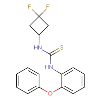 Chemical structure of 3-(3,3-difluorocyclobutyl)-1-(2-phenoxyphenyl)thiourea - CSSB00211085225