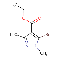 Chemical structure of ethyl 5-bromo-1,3-dimethyl-1H-pyrazole-4-carboxylate - CSSB00011012070