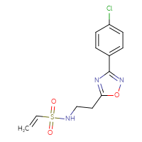 Chemical structure of N-{2-[3-(4-chlorophenyl)-1,2,4-oxadiazol-5-yl]ethyl}ethene-1-sulfonamide - CSSB21332124092