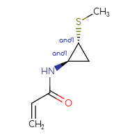Chemical structure of rac-N-[(1R,2R)-2-(methylsulfanyl)cyclopropyl]prop-2-enamide - CSSB21332077627