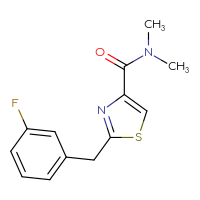 Chemical structure of 2-[(3-fluorophenyl)methyl]-N,N-dimethyl-1,3-thiazole-4-carboxamide - CSSB02004807222