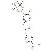 Chemical structure of 3-(4-acetylphenyl)-1-[4-methyl-3-(4,4,5,5-tetramethyl-1,3,2-dioxaborolan-2-yl)phenyl]urea - CSSB21332092655