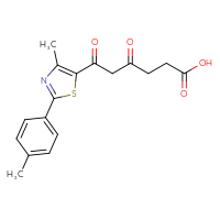 Chemical structure of 6-[4-methyl-2-(4-methylphenyl)-1,3-thiazol-5-yl]-4,6-dioxohexanoic acid - CSSB21432519743
