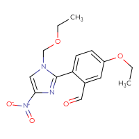 Chemical structure of 5-ethoxy-2-[1-(ethoxymethyl)-4-nitro-1H-imidazol-2-yl]benzaldehyde - CSSB21531607687