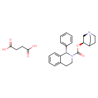 Chemical structure of (3R)-1-azabicyclo[2.2.2]octan-3-yl (1S)-1-phenyl-1,2,3,4-tetrahydroisoquinoline-2-carboxylate; butanedioic acid - CSSB00016992756