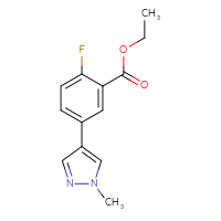 Chemical structure of ethyl 2-fluoro-5-(1-methyl-1H-pyrazol-4-yl)benzoate - CSSB02000891805