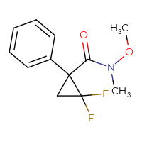 Chemical structure of 2,2-difluoro-N-methoxy-N-methyl-1-phenylcyclopropane-1-carboxamide - CSSB01045817800
