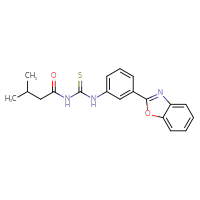Chemical structure of 1-[3-(1,3-benzoxazol-2-yl)phenyl]-3-(3-methylbutanoyl)thiourea - CSSB00121715146