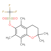 Chemical structure of 2,2,5,7,8-pentamethyl-3,4-dihydro-2H-1-benzopyran-6-yl trifluoromethanesulfonate - CSSB21432517346