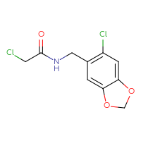 Chemical structure of 2-chloro-N-[(6-chloro-2H-1,3-benzodioxol-5-yl)methyl]acetamide - CSSB21332169446