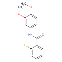 Chemical structure of N-(3,4-dimethoxyphenyl)-2-fluorobenzamide - CSSB00028010963