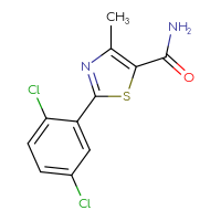 Chemical structure of 2-(2,5-dichlorophenyl)-4-methyl-1,3-thiazole-5-carboxamide - CSSB01999344183