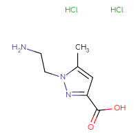 Chemical structure of 1-(2-aminoethyl)-5-methyl-1H-pyrazole-3-carboxylic acid dihydrochloride - CSSB21043418145
