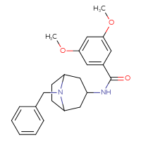 Chemical structure of N-{8-benzyl-8-azabicyclo[3.2.1]octan-3-yl}-3,5-dimethoxybenzamide - CSSB00102639643