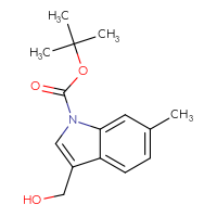 Chemical structure of tert-butyl 3-(hydroxymethyl)-6-methyl-1H-indole-1-carboxylate - CSSB00010163183