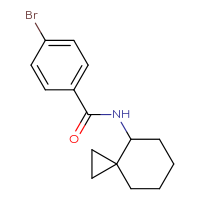 Chemical structure of 4-bromo-N-{spiro[2.5]octan-4-yl}benzamide - CSSB01903952249