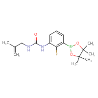 Chemical structure of 1-[2-fluoro-3-(4,4,5,5-tetramethyl-1,3,2-dioxaborolan-2-yl)phenyl]-3-(2-methylprop-2-en-1-yl)urea - CSSB03570929762