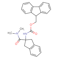 Chemical structure of (9H-fluoren-9-yl)methyl N-[2-(dimethylcarbamoyl)-2,3-dihydro-1H-inden-2-yl]carbamate - CSSB21043402883