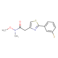 Chemical structure of 2-[2-(3-fluorophenyl)-1,3-thiazol-4-yl]-N-methoxy-N-methylacetamide - CSSB00104025059