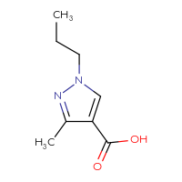 Chemical structure of 3-methyl-1-propyl-1H-pyrazole-4-carboxylic acid - CSSB00000763821