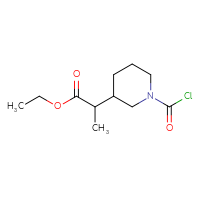 Chemical structure of ethyl 2-[1-(carbonochloridoyl)piperidin-3-yl]propanoate - CSSB15005990332