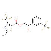Chemical structure of 2-oxo-2-[3-(trifluoromethyl)phenyl]ethyl 2-methyl-4-(trifluoromethyl)-1,3-thiazole-5-carboxylate - CSSB00025737321