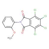 Chemical structure of 4,5,6,7-tetrachloro-2-(2-methoxyphenyl)-2,3-dihydro-1H-isoindole-1,3-dione - CSSB00121686309