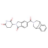 Chemical structure of 3-(5-{10-azatricyclo[6.3.1.0²,⁷]dodeca-2,4,6-triene-10-carbonyl}-1-oxo-2,3-dihydro-1H-isoindol-2-yl)piperidine-2,6-dione - CSSB21531602090