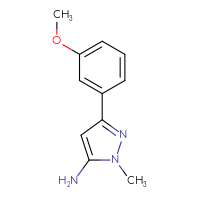 Chemical structure of 3-(3-methoxyphenyl)-1-methyl-1H-pyrazol-5-amine - CSSB00000694549