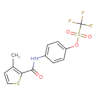 Chemical structure of 4-(3-methylthiophene-2-amido)phenyl trifluoromethanesulfonate - CSSB21332141120