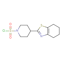 Chemical structure of 4-(4,5,6,7-tetrahydro-1,3-benzothiazol-2-yl)piperidine-1-sulfonyl chloride - CSSB21224775957