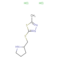 Chemical structure of 2-methyl-5-{[(pyrrolidin-2-yl)methyl]sulfanyl}-1,3,4-thiadiazole dihydrochloride - CSSB00102953248