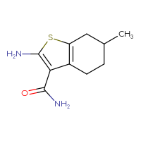 Chemical structure of 2-amino-6-methyl-4,5,6,7-tetrahydro-1-benzothiophene-3-carboxamide - CSSB00000183129